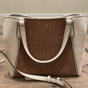 Kate Spade White Leather and Woven Purse
